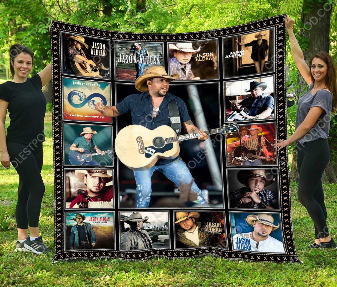 Jason Aldean Quilt Bedding Set - Great for Country Music Fans and Family Gifts