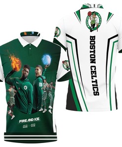 Jaylon Brown Jayson Tatum Boston Celtics Fire And Ice Polo Shirt