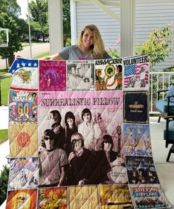 Jefferson Airplane Personalized Blanket Quilt Bedding Set - Great for Bedroom Decoration and Family Gifts