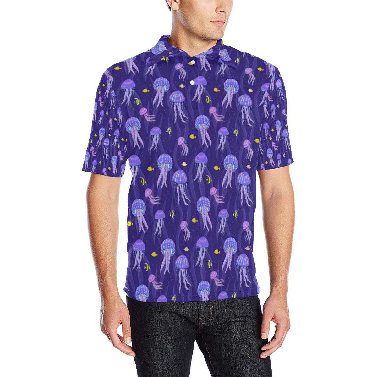 Mens Shirt With Blue Jellyfish