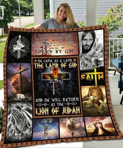 Jesus Christ He Came As The Lamb The Lamb Of God And He Will Return As The Lion Of Judah Quilt Bedding Set Blanket