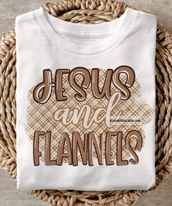Jesus Christmas Fall Flannels Plaid T-Shirt - Christian Holiday Tee