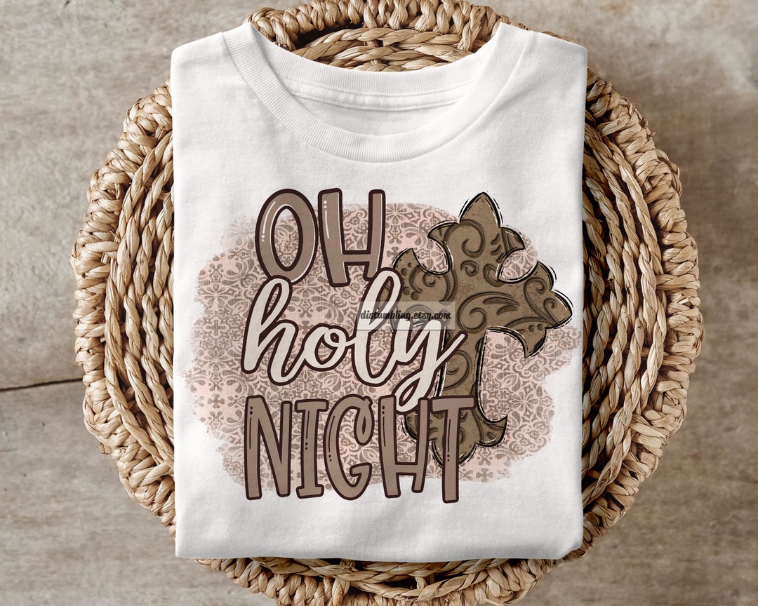 Jesus Christmas Fall Oh Holy Night T-Shirt - Christian Holiday Tee