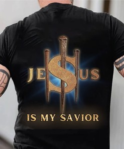 Jesus Is My Savior Christian T-Shirt with Bible Verse Design