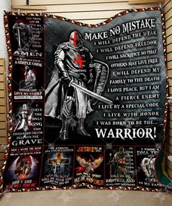 Jesus Make No Mistake Warrior Blanket 3D Printing Quilt Bedding Set Bedroom Decor, Gifts for Family
