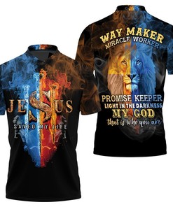 Jesus Save My Life Way Maker Miracle Worker Promi 3D Polo Shirt