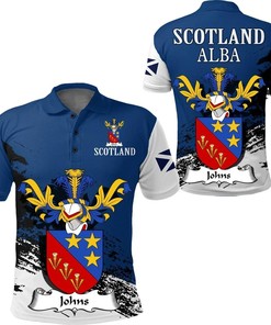 Johns Scottish Family Crest Scotland Special Polo Shirt - Golf Shirt