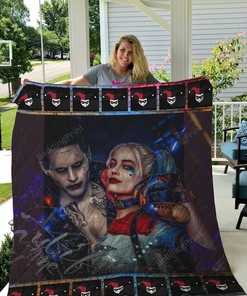 Joker And Harley Quinn Quilt Bedding Set Blanket Best Gifts For Dc Fans, Birthdays,