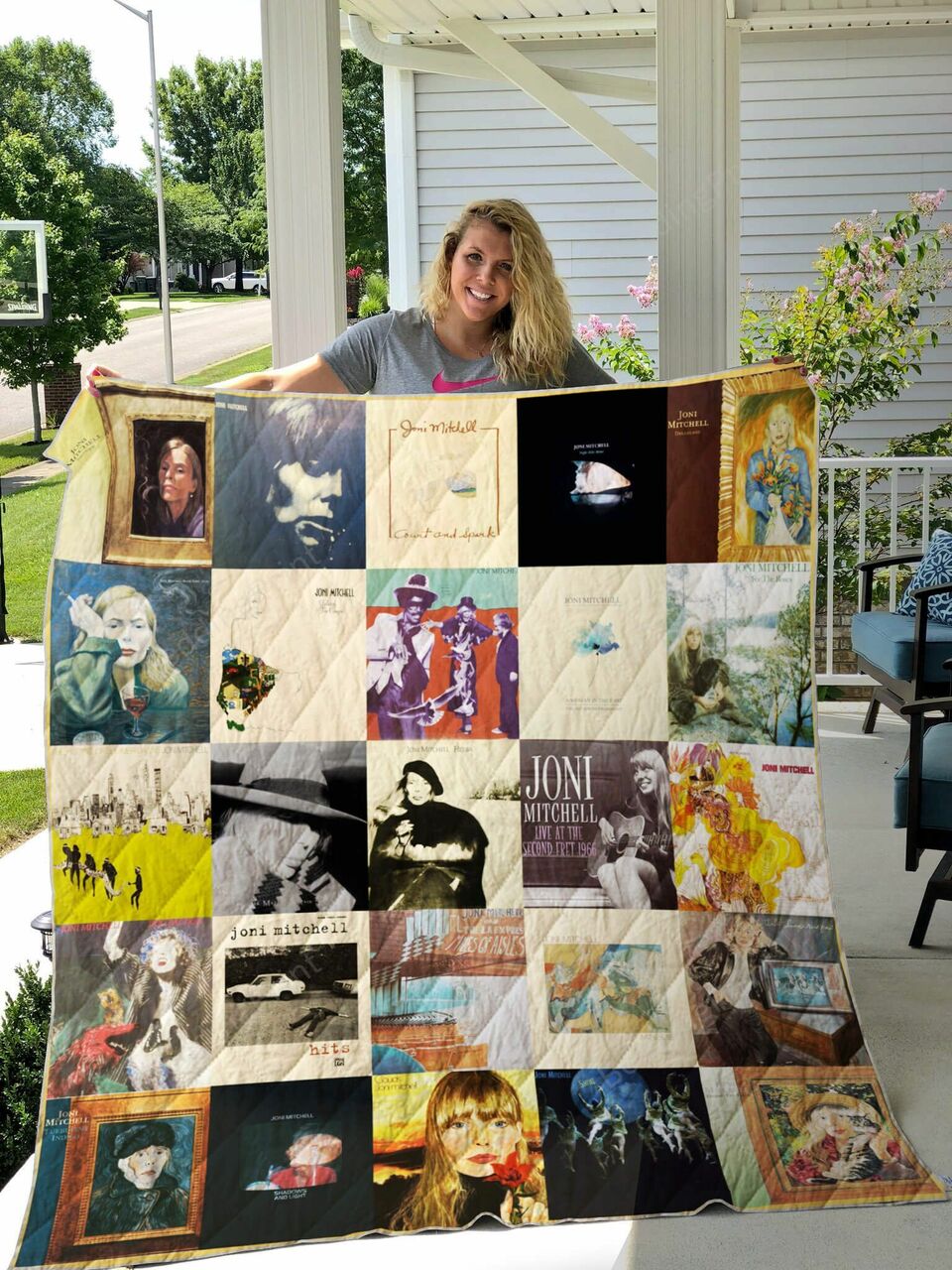 Joni Mitchell Quilt Bedding Set Blanket For Fans Bedroom Decor, Gifts for Family