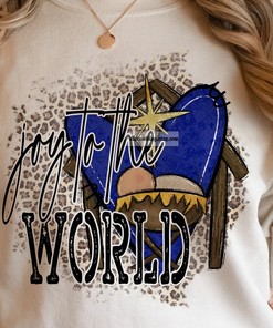 Joy to the World Christmas Nativity Scene Baby Jesus T Shirt