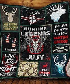 July Hunting Legend Personalized Quilt Blanket Bedding Set for Home Decoration and Family Gifts