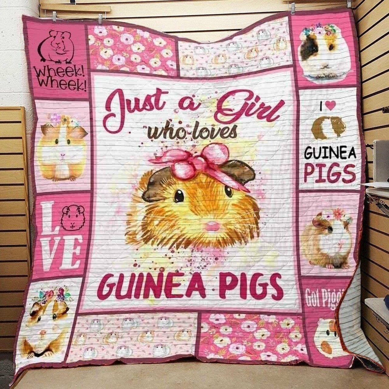 Just A Girl Who Loves Guinea Pig Quilt Bedding Set Blanket