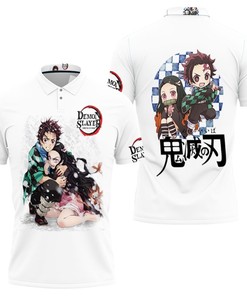 Kamado tanjiro hug kamado nezuko anime kimetsu no yaiba Polo shirt