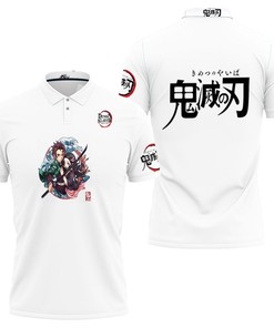 Kamado tanjiro kamado nezuko grow up edition kimetsu no yaiba White Polo shirt
