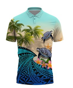 Kanaka Maoli Hawaiian Polynesian Turtle Coconut Palm Polo Shirt All Over Print