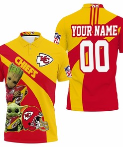 Kansas City Chiefs Afc West Champions 2020 Nfl Baby Yoda Baby Groot Hug Chiefs Ball Personalized Polo Shirt