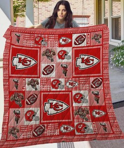 Kansas City Chiefs Quilt Bedding Set Blanket Nfl Football Family Fan Gift