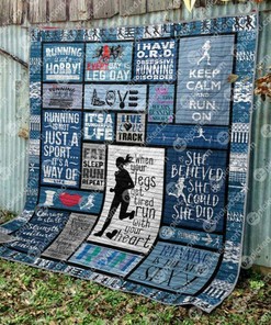 Keep Calm And Personalized Run On Quilt Bedding Set Blanket - Great for Bedroom Decoration and Family Gifts