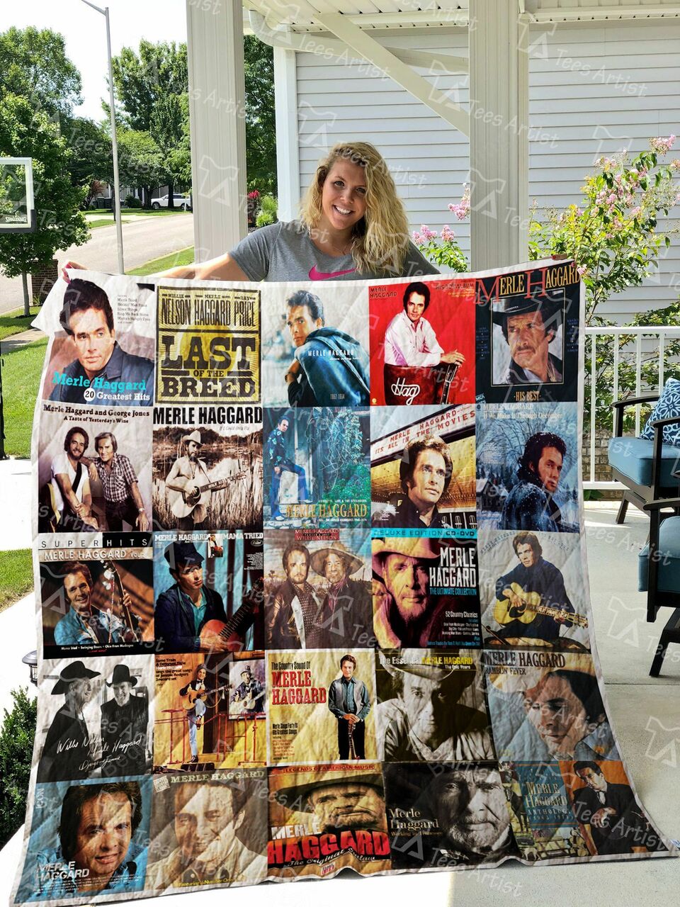 Keep the Legend Alive with Merle Haggard Quilt Bedding Set Blanket, Great for Bedroom Decor and Family Gifts