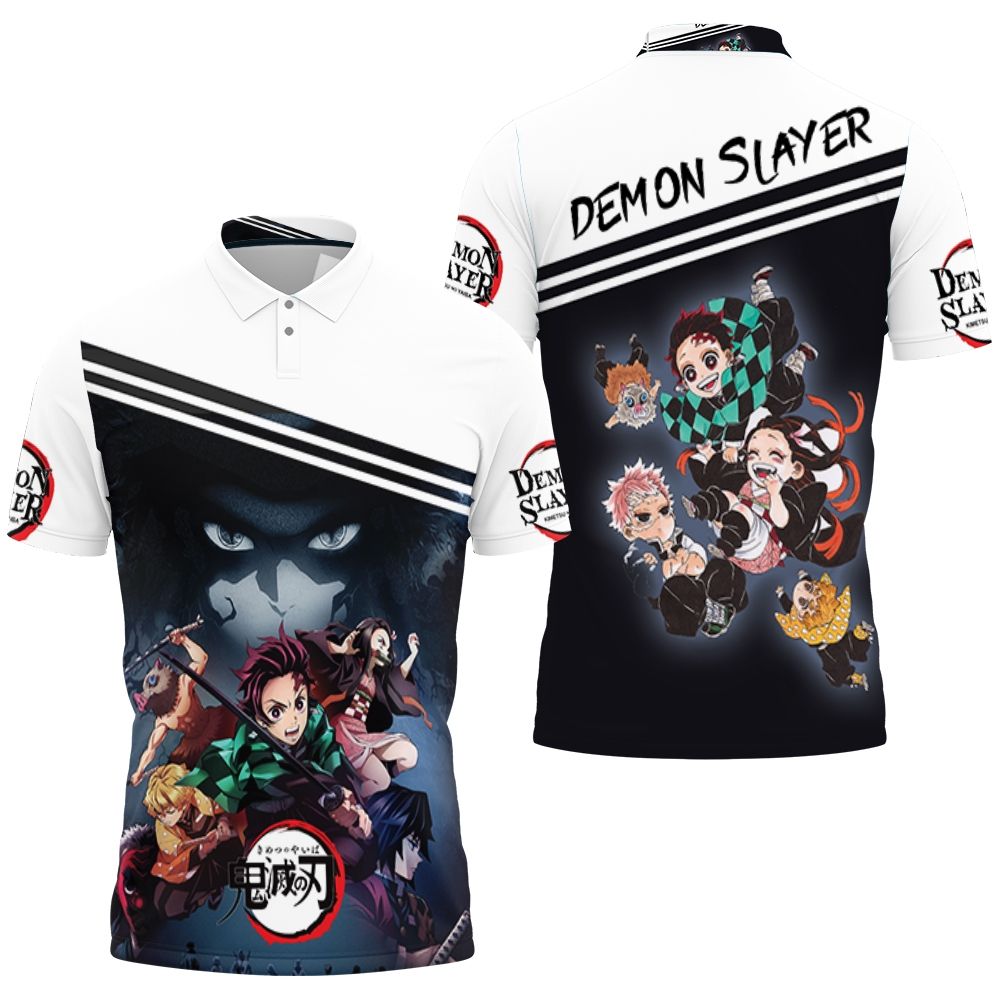 Kimetsu No Yaiba Team Nezukko Tanjiro Inosuke Polo Shirt