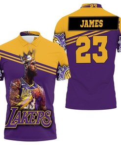 King Lebron James 23 Los Angeles Lakers Nba Western Conference 3D Polo Shirt