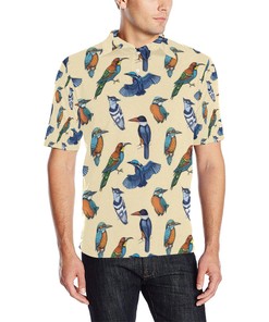Kingfisher Bird Pattern Print Design 04 Men Polo Shirt