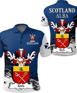 Kirk Scottish Family Crest Scotland Special Polo Shirt - Golf Shirt