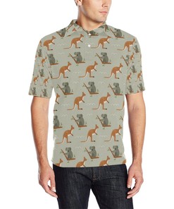 Koala Pattern Print Design 03 Men Polo Shirt