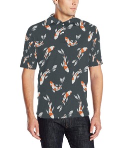 Koi Fish Pattern Print Design 04 Men Polo Shirt