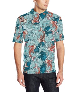 Koi Fish Pattern Print Design 05 Men Polo Shirt
