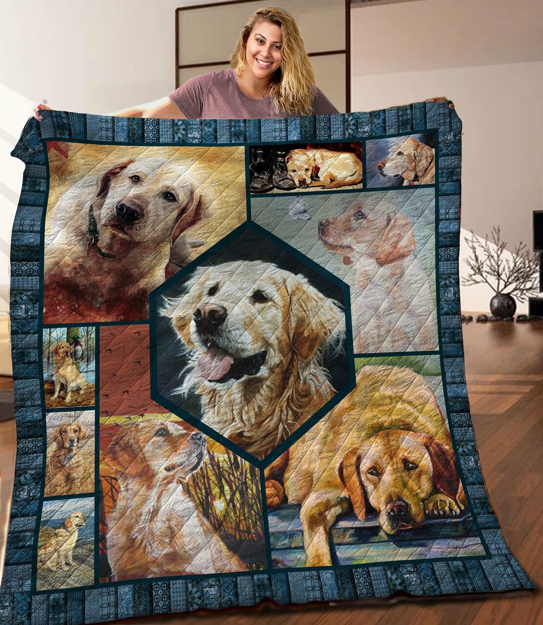 Labrador Quilt Bedding Set Bedroom Decor for Dog Lovers