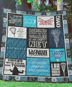 Lacrosse Behind Every Good Goalie Is An Empty Net Quilt Bedding Set Blanket