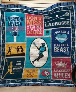 Lacrosse Lovers, Personalize Your Bed with Lacrosse Girl Quilt Bedding Set Blanket, Gifts for Family