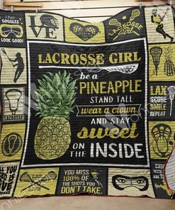 Lacrosse Pineapple Personalized Quilt Bedding Set - Great for Bedroom Decoration