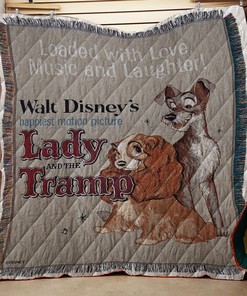 Lady And The Tramp Tapestry Quilt Blanket Bedding Set for Bedroom Decoration