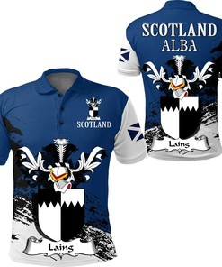 Laing Scottish Family Crest Scotland Special Polo Shirt - Golf Shirt