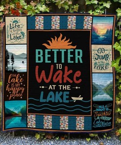 Lake Tbg Quilt Blanket Bedding Set Great for Bedroom Decor and Family Gifts