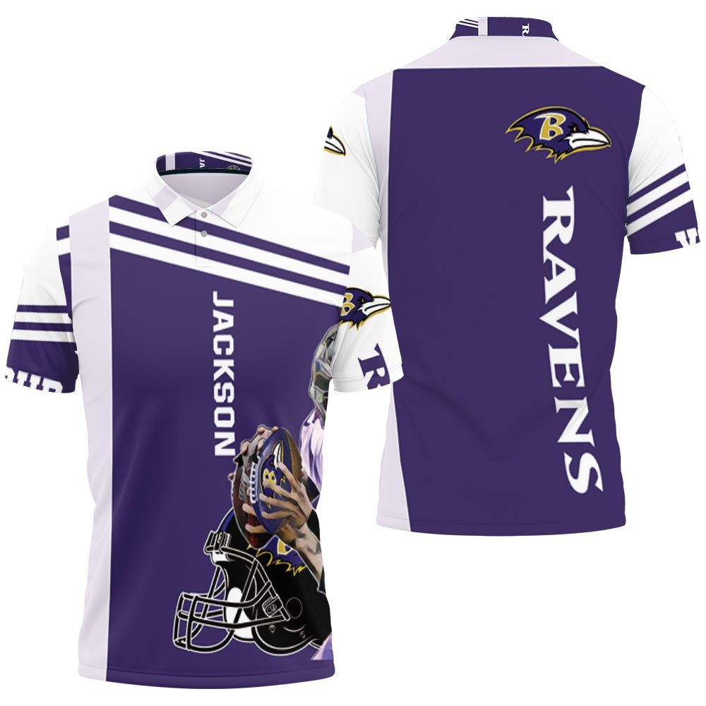 Lamar Jackson Baltimore Ravens 3D Hoodie Polo Shirt