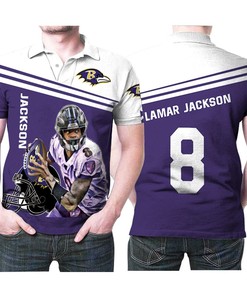 Lamar Jackson Baltimore Ravens 8 Legend 3D Polo Shirt