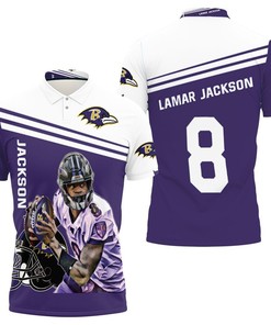 Lamar Jackson Baltimore Ravens 8 Legend 3D Polo Shirt for Fans