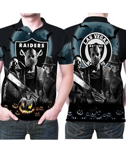 Las Vegas Raiders Halloween Horror 3D Polo Shirt