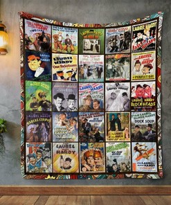 Laurel And Hardy Quilt Bedding Set Blanket for Custom Home Decor and Family Gifts
