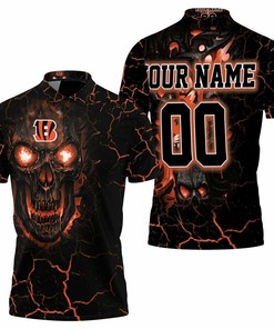 Lava Skull Cincinnati Bengals 3D Personalized Polo Shirt