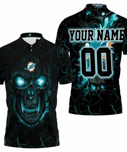 Lava Skull Dolphins 3D Personalized Polo Shirt
