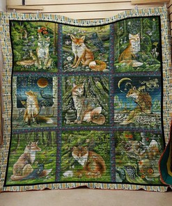 Lazy Fox Personalized Quilt Bedding Set - Great for Home Decor and Family Gifts