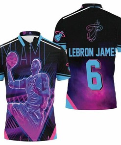 Lebron James 6 Miami Heat Legend Vice Art For Fan Polo Shirt
