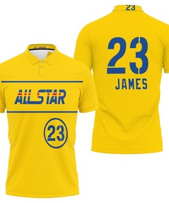 Lebron James Lakers 2021 All-Star Western Conference Gold Jersey Inspired Polo Shirt