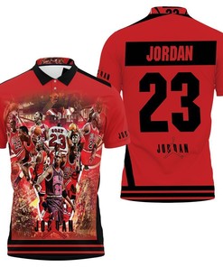 Legend Chicago Bulls 23 Michael Jordan 3D Polo Shirt