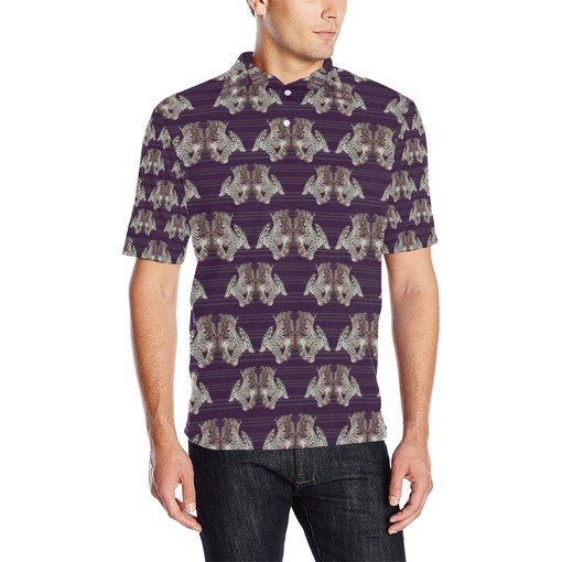 Leopard Pattern Print Design 01 Men Polo Shirt