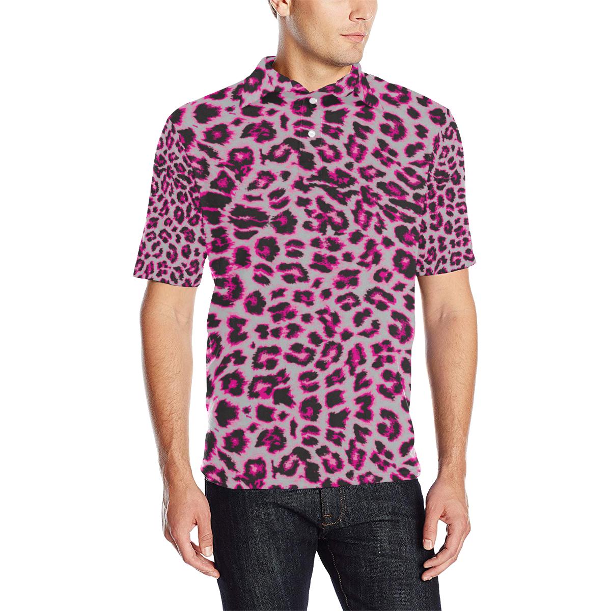 Leopard Pattern Print Design 02 Men Polo Shirt